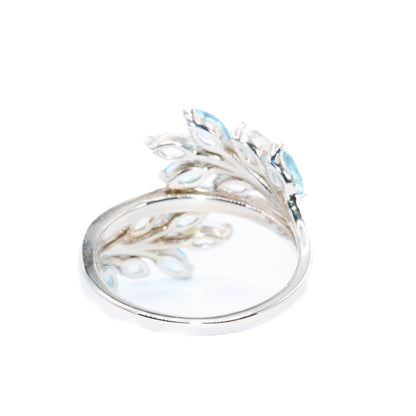 Selena - Sky Blue Topaz, White Topaz Ring